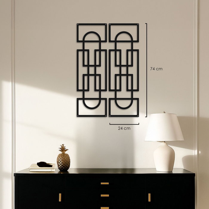 Wallity Echo Forms Juego de 2 Accesorios de Pared de Metal Negro